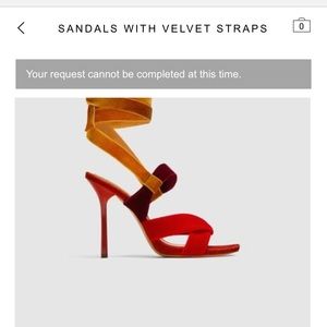 NWT Zara stilettos with velvet straps!